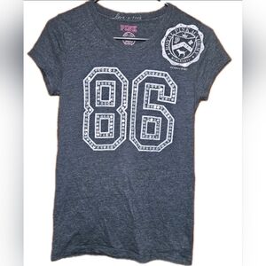 Rare Vintage VS PINK Bling 86 Crest Tee Grey M